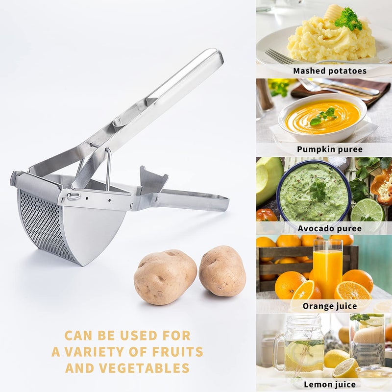 Shoxil Potato Ricer Good Grip  Potato Masher Stainless Steel Professional Masher Kitchen Tool Fruit Press Baby Food Masher - Image 3